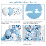 137pcs Baby Blue Balloon Garland Kit with Baby Boxes for Boy Baby Shower Birthday Party