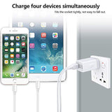 Multiple Usb Wall Charger, 2Pack 4-Multi Port Usb Charger Cube 4.8A Fast Charging Block Plug Box For Iphone 17 16E 16 15 14 13 12 Pro Max Samsung Galaxy A17 A16 A15 A56 A55 S25 Ultra S24 Ultra