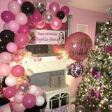 Pink & Black Balloon Garland Kit: Birthday Wedding Party Decor