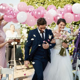 60Pcs Pink & White Balloons Metallic Pearl & Confetti for Wedding & Baby Shower Decor