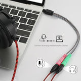 Headphone Mic Splitter, 3.5Mm Headset Adapter (Microphone + Audio) 2 Trs Female To Trrs Male Ctia Stereo Jack Y Cable Compatible For Dual-Plug Gaming Headset To Xbox, Ps4, Phone, Laptop, Pc