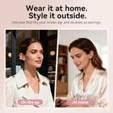 Clip-On Open Ear Earbuds with Detachable Butterfly Earrings, Bluetooth 6.0 Wireless Headphones for Women, 40H Playtime, Comfortable Fit for Small