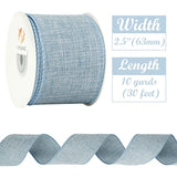 Wired Denim Ribbon Light Blue Wired Edge Ribbon 2.5 Inch Jute Ribbon F