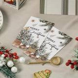 100 Christmas Disposable Paper Decorative Guest Napkins, Pine Tree Basket Hand Towel For Party Lunch Dinner Kitchen Bathroom