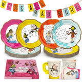 Alice In Wonderland Party Decorations For 16 Guests Mad Hatter Onederland 1St First Birthday Afternoon Tea Party Supplies Reversible Bunting Paper Plates Napkins Cups Table Cover