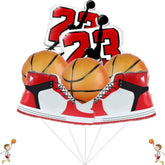 Basketball and sneaker foil balloons for sports-themed men’s and boys’ birthday décor
