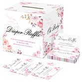 Baby Shower Games - Diaper Raffle Box With 50 Tickets, Sign, Prizes And Decorations - Thick Paperboard