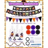 Halloween Party Decorations Indoor with Happy Halloween Banner Swirl Streamers and Flag Bunting