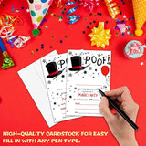 Magic Birthday Party Invitation, Magician Themed Fill-In Invites, 20 Invitations With Envelopes For Friends (4" X 6"), Magical Party Favors Decorations And Supplies -58