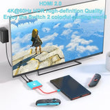 Switch 2 Dock, Portable TV Docking Station for Switch/Switch2/Steam Deck/ROG Ally/Legion GO, 3-in-1 Switch 2 Travel Dock with HDMI 4K@60Hz, 100W