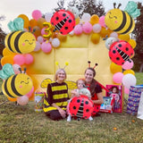 6Pcs Ladybug And Bee Foil Balloon Decorations For Garden Party?Ladybug Party Ballon Bee Birthday Party Suplile