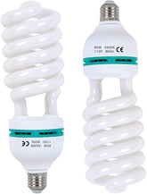 2 Pack 85W CFL Photography Light Bulbs 5500K Daylight Spiral Softbox E27 Studio Lighting