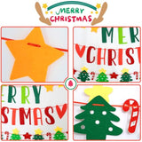 Merry Christmas Felt Banner, Christmas Tree, Candy Cane, Star Xmas Garland, Red And Green Felt String For Holiday Christmas Party Decorations, Home Wall Fireplace Windows Indoor Outdoor Decor
