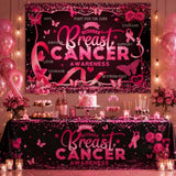 7x5ft Breast Cancer Awareness Backdrop Pink Ribbon Survivor Party Banner