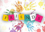 10X7ft Colorful Palm Prints Backdrop Friends Party Backdrop Sincere Friendship Photography Background Studio Props LYNAN171