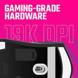 Cooler Master MM712 Wireless Gaming Mouse Black with Adjustable 19,000 DPI, 2.4GHz and Bluetooth , Ultraweave Cable, PTFE Feet, RGB Lighting and MasterPlus+ Software