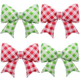 4Pcs Gingham Bow Balloons For Spring Picnic, Bbq, Lawn Party,Summer Wedding/38Inch Green Red White Checkered Bow Decor/Valentine’S Day, Pizza Diner Theme, Outdoor Christmas Celebration Decorations