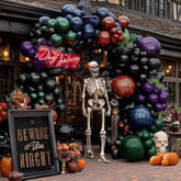 Halloween Balloon Garland Arch: Dark Purple, Green, Burgundy Party Decor