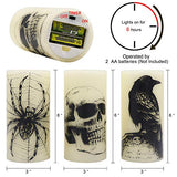 Skull Halloween Flameless Candles Battery Operated with 6H Timer