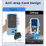 Ultra Slim Silicone Phone Wallet with Stand, Sticky Card Holder - Black