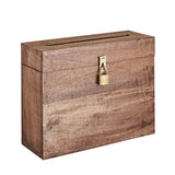 Wedding Card Box With Lock And Card Slit 12"X10"X4.5"- Distressed Gift Wishing Well Card Box For Weddings, Receptions, Birthdays, Graduations, Baby Showers, Honeymoon Funds (Burnt)