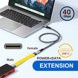 Cy Usb C To Usb C Cable,Usb C Usb4 Extension Cable Slim Flat Male To Female 40