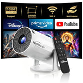 Mini Projector With Wifi And Bluetooth, Portable Movie Projector Support 4K, Auto Keystone,210° Rotation, 130'' Screen Smart Projector Compatible With Hdmi Phone Tv Stick For Bedroom Outdoor