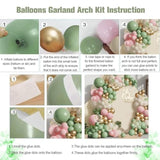 Sage Green & Pink Balloon Arch Kit: Baby Shower, Jungle Party Decor