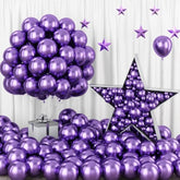 100pcs 5in Metallic Purple Latex Balloons for Birthday Baby Shower & Party