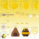 Bumble Bee Cake Topper Birthday Party Decoration Subee Theme Honey Jar Cake Topper Honeycomb Flower Cake Decorations Supplies For Baby Shower Boys Girls Birthday Party