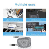 Usb B To Usb C Printer Cable 6.6Ft, Nylon Braided Usb B To C Cord For Macbook Pro, Hp, Epson, Canon, Brother, Lexmark, Xerox Printers And Scanner