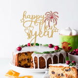 Happy New Year Cake Topper Cheers to 2026 Gold Glitter Party Decorations