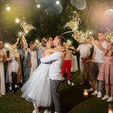 100 Pcs Lighted Wedding Wands Led Tinsel Wands Light Up Streamers Sparklers For Wedding Send Off And Exits Birthday Party Props Favors(Champagne)