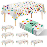 6pcs Happy Birthday Tablecloths, 54x108" Disposable Covers for Parties & Events