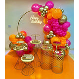 Balloon Garland Kit Arch Burnt Orange Hot Pink And Gold For Party Decoration Women Birthday Graduation