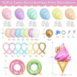 Pastel Donut Balloon Arch Garland Kit, 162Pcs Donut Two Sweet One Birthday Party Supplies Girl Pastel Sprinkle Confetti Candy Ice Cream Foil Balloons For First Birthday Party Baby Shower Decorations