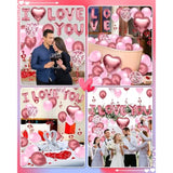Valentines Day Balloons Kit With Rose Gold Pink Heart Balloons Rose Pe
