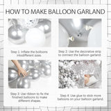 135Pcs Disco Balloon Arch Kit with Silver Balloons Disco Ball Prom Party Decor