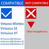 Virtuoso Xt Upgrade Thicker Earpads - Earpads Compatible With Virtuoso Rgb Wireless Se Gaming Headset Replacement Ear Pads/Ear Cushion/Ear Cups (Black Mesh)