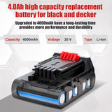 2Pack 4.0Ah 20V Max Battery Replacement For Black And Decker 20V Lithium Battery Lbxr20 Lbxr2020 Lb2X4020 Lbx20 Lbxr2520 Lb20 Lbxr2040 Compatible With Black & Decker Cordless Power Tools