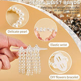 16 Pieces Corsage Wristlet Bracelet Wrist Corsage Prom Elastic Pearl Bands Wedding Corsages Pearl Bracelet Wedding Wristlets Diy Wrist Corsages Accessories For Bridesmaid Bridal Shower Party