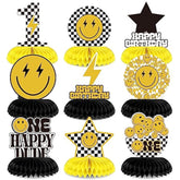 One Happy Dude Centerpieces – 9pcs Smile Face 1st Birthday & Party Table Decorations Set