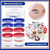 144 Pieces Baseball Theme Party Favors With Inflatable Bats Stress Baseballs Keychains Stickers Whistle Medals Bracelets Tote Bags For Sport Party Baseball Decorations Birthday Gifts