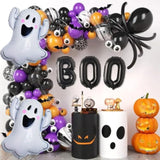 9Pc Halloween Foil Balloons – White Ghosts for Birthday & Party Decorations