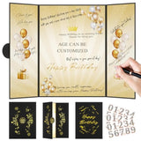 Black Gold 1St-99Th Happy Birthday Party Decorations 18"X12" Birthday Guest Book For Men Women Suitable For All Ages Birthday Gifts Birthday Card