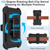 Belt Clip Case for Galaxy A16 Holster with 360° Rotating Stand Defender Cover Heavy Duty Protection Anti-Drop Shockproof, Black