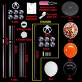 4 Set Halloween Balloons Black Orange White Confetti Balloon Stand Table Party Decorations
