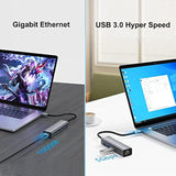 DTech 3 Port USB to Ethernet Adapter USB 3.0 Hub 10/100/1000 mbps Gigabit Wire