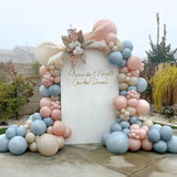 Gender Reveal Balloon Garland Kit 124pcs Pink, Blue & White for Baby Shower Decor