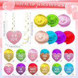 30 Pcs Hanging Swirl Decorations Party Hanging Ornaments For Birthday Baby Shower Party Supplies Decor(Valentine)